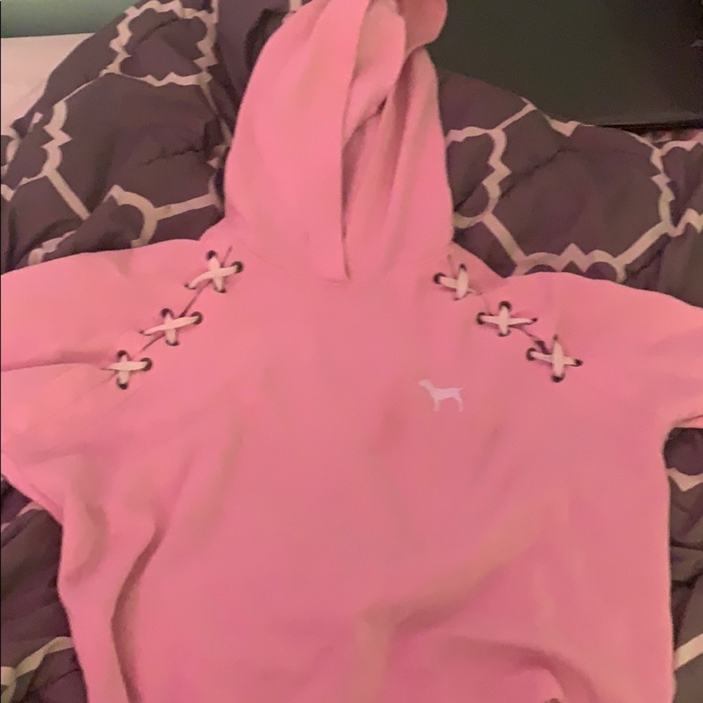 Victoria’s Secret pink cropped hoodie